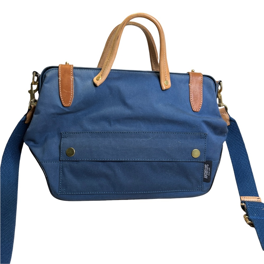 Kate Spade Saturday Navy Blue Tan Doctor's Bag Style Shoulder Handbag